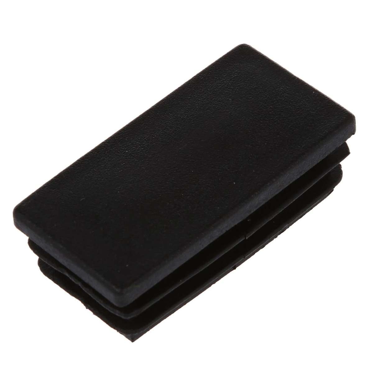 Plastic Rectangle Tube Inserts End Blanking Cap 25x50mm 10 Pcs Black