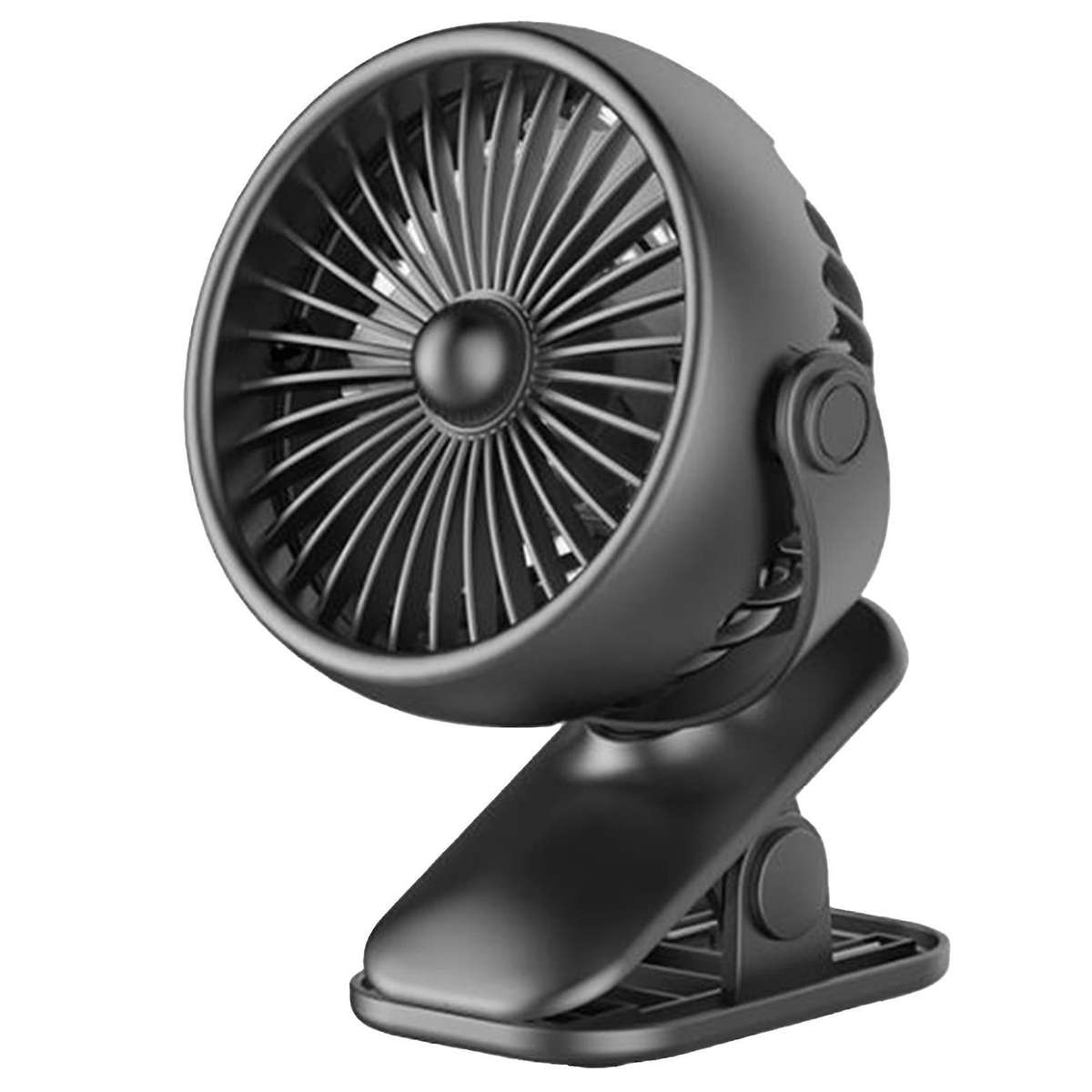 Rechargeable Usb Fan 3 Speed Super Mute Cooler for Office Car Black