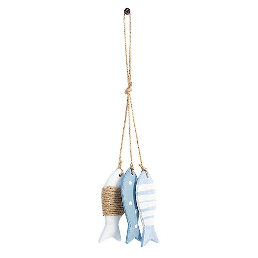 Small Fish String Wooden Fish Sea Pendant for Kindergarten Decoration