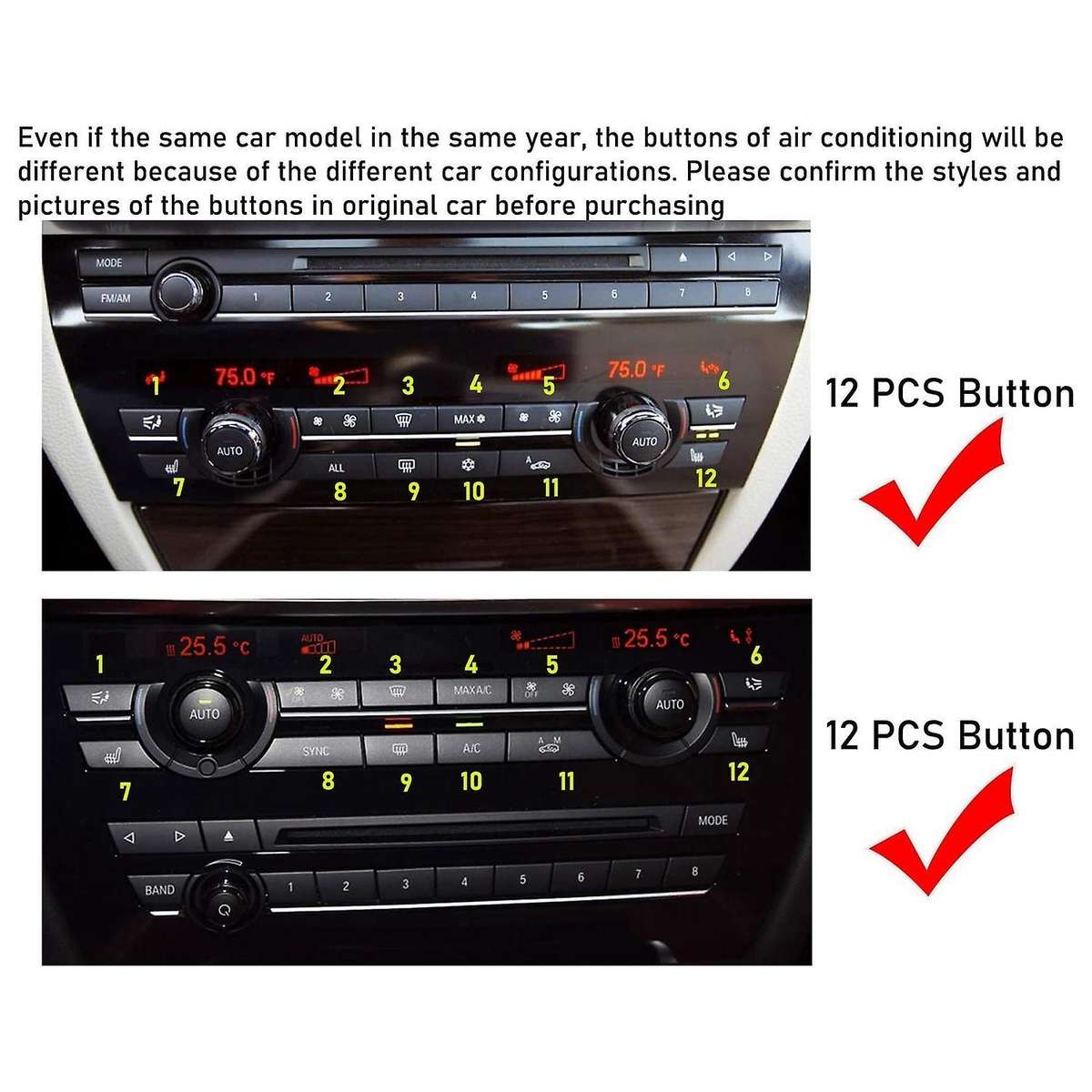 For-bmw A/c Climate Control Panel Fan Speed Button,for F01 F04 F06