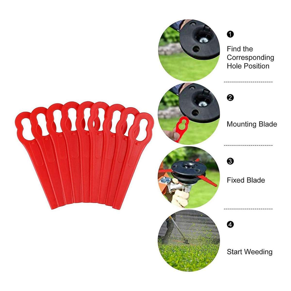 80 Pcs 8.3cm Plastic Grass Trimmer for Bosch Einhell Lawn Mower