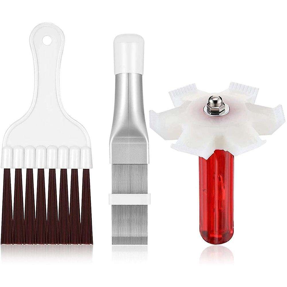 3pcs Condenser Fin Cleaner Brush,straightener Set for Air Conditioner
