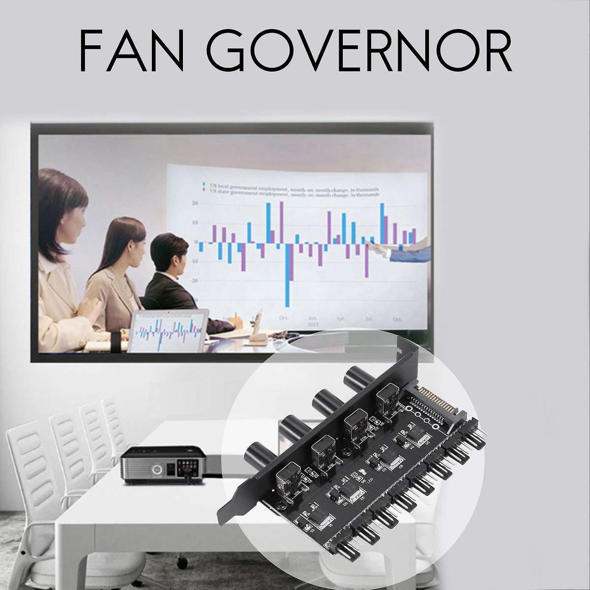 Pc 8 Channels Fan Hub 4 Knob Cooling Fan Speed Controller 12v
