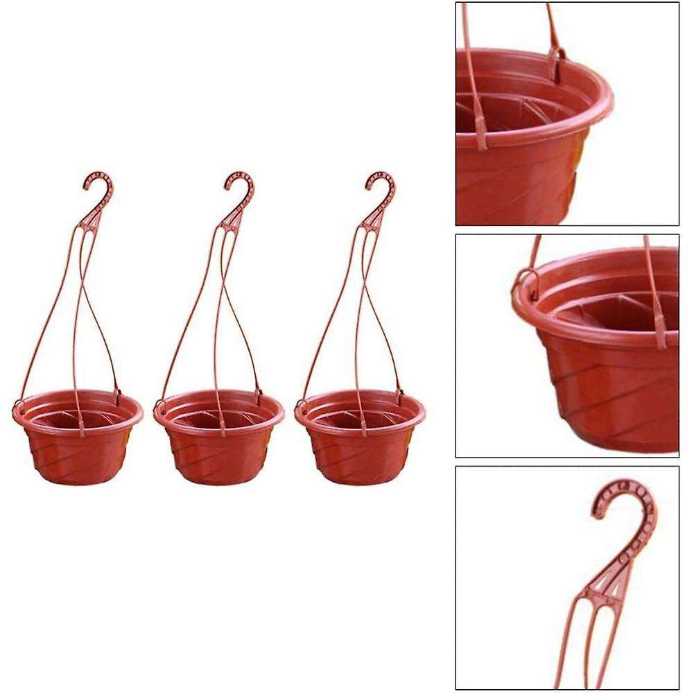 3pcs Hanging Pot Plant Potted Hanging Pot Balcony Plant Potted Red