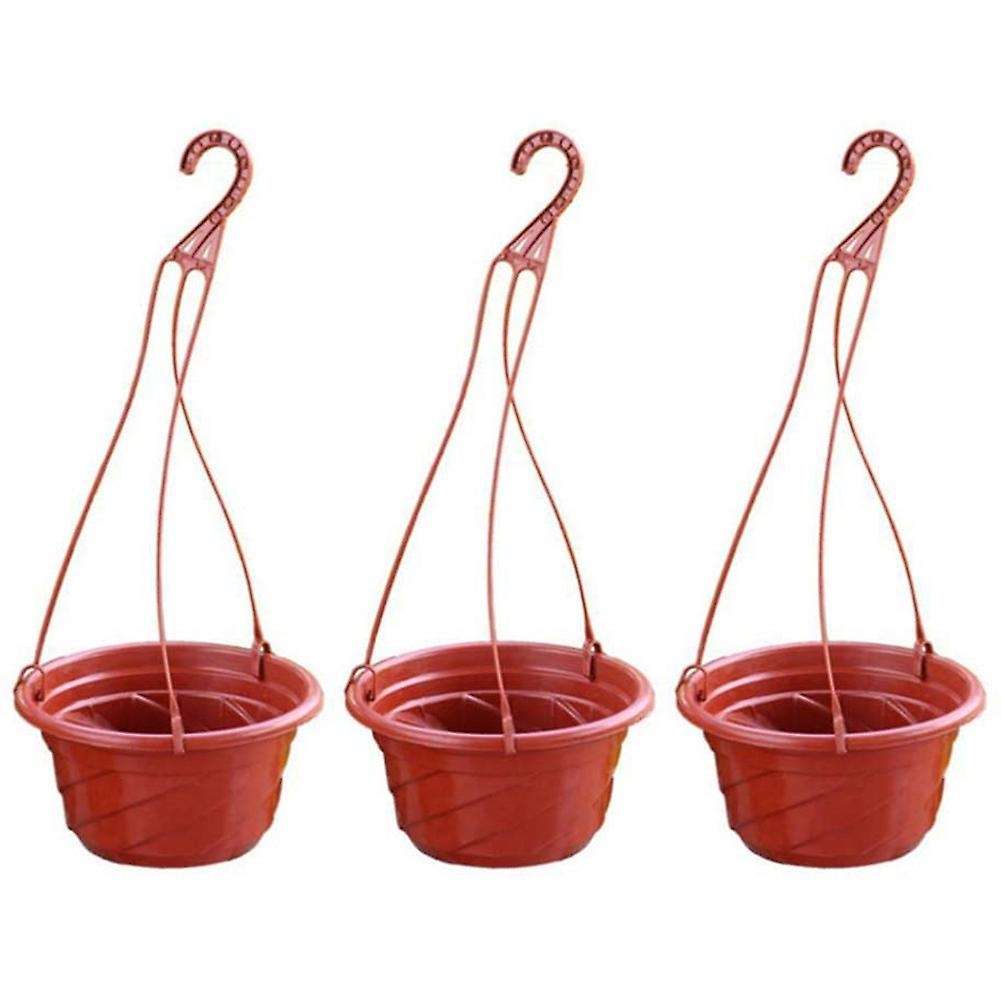 3pcs Hanging Pot Plant Potted Hanging Pot Balcony Plant Potted Red