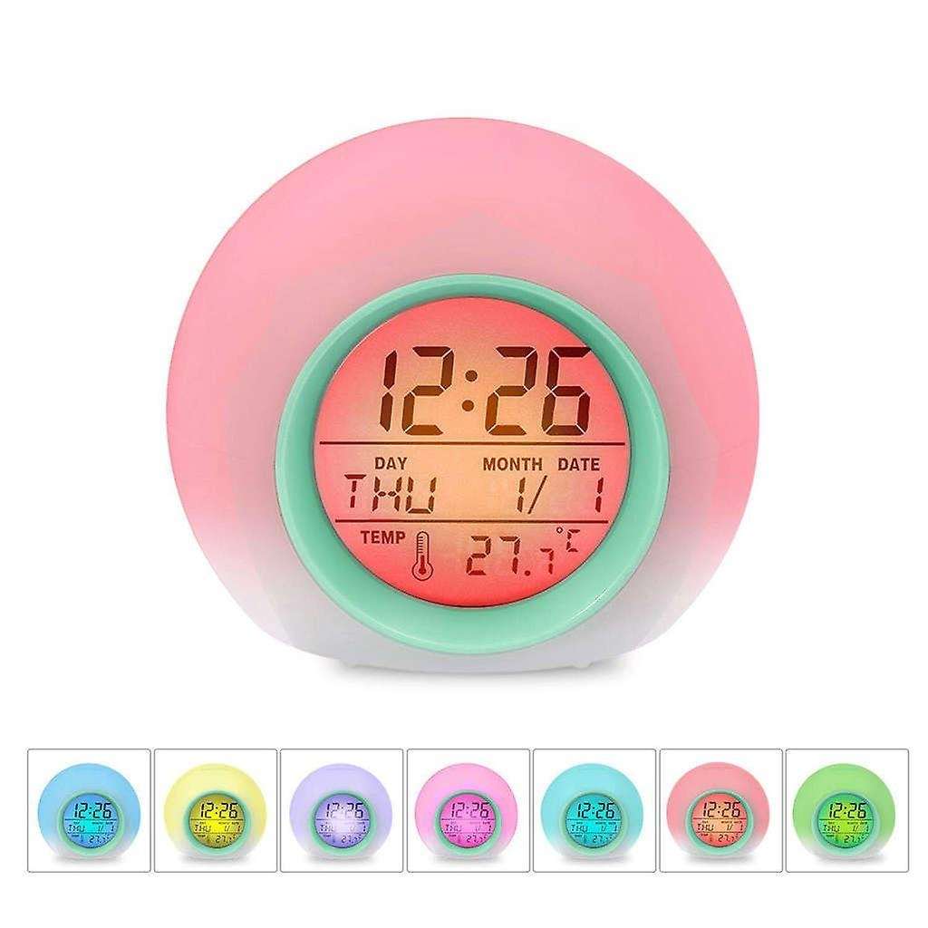 Kids Alarm Clock - Wake Up Light Digital Clock with 7 Colors Changing