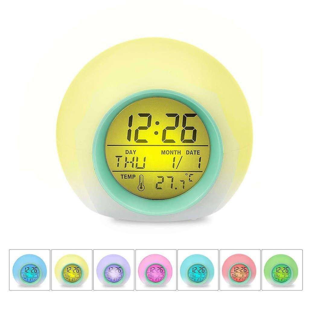 Kids Alarm Clock - Wake Up Light Digital Clock with 7 Colors Changing