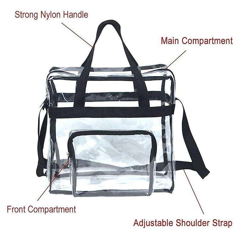 Clear Tote Bag, Adjustable Shoulder Strap, Perfect for Sports