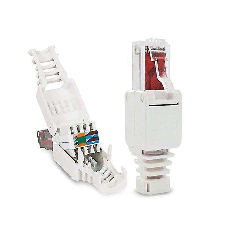 6 Pcs Network Connectors Tool-free Rj45 Cat6 Lan Utp Cable Plug