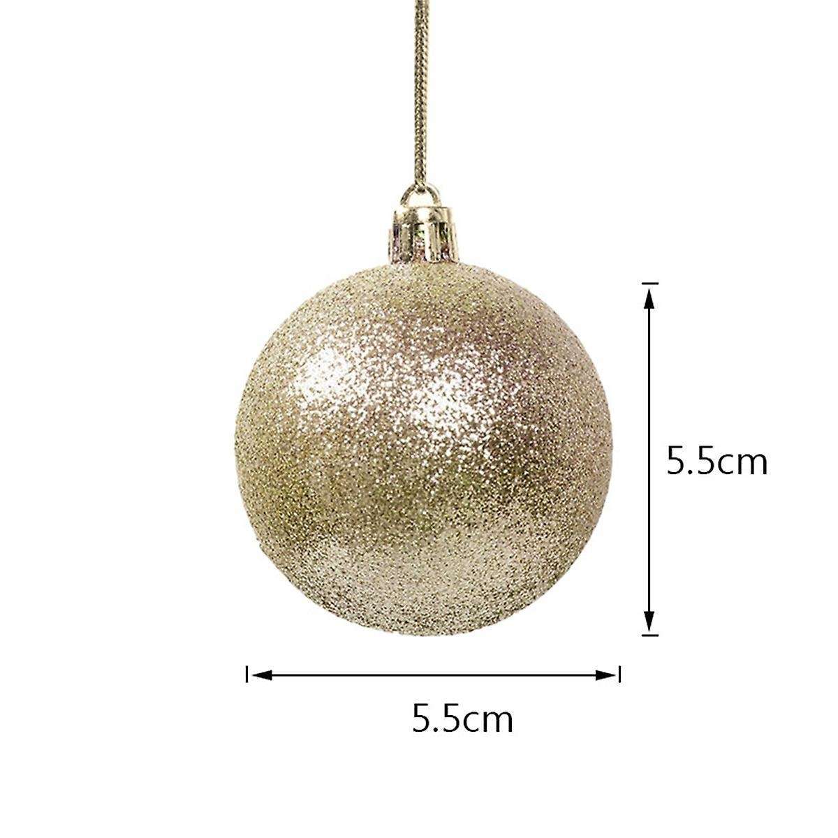 12pcs Boxed Christmas Ball Glitter Baubles Balls Ornament Pendant C