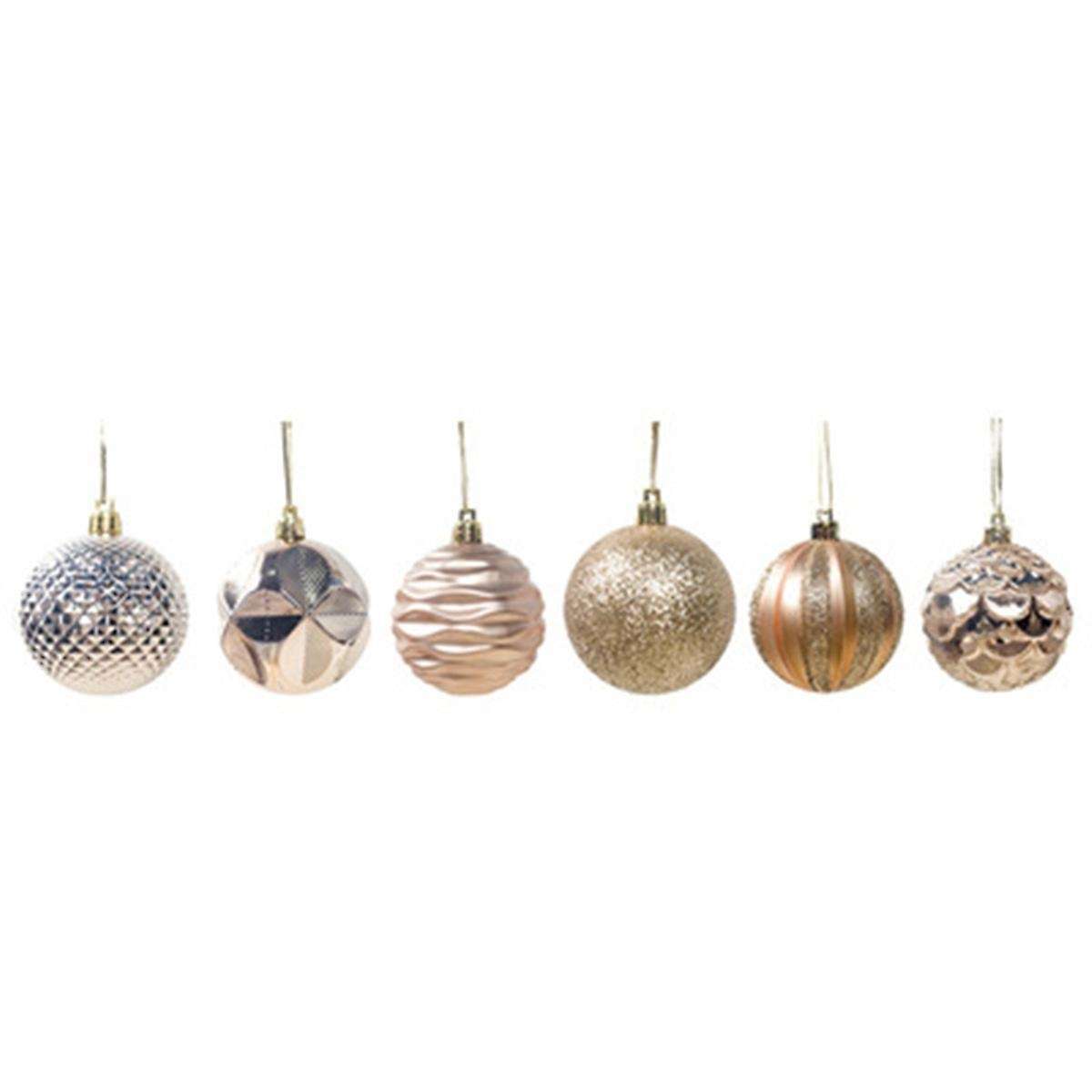 12pcs Boxed Christmas Ball Glitter Baubles Balls Ornament Pendant C