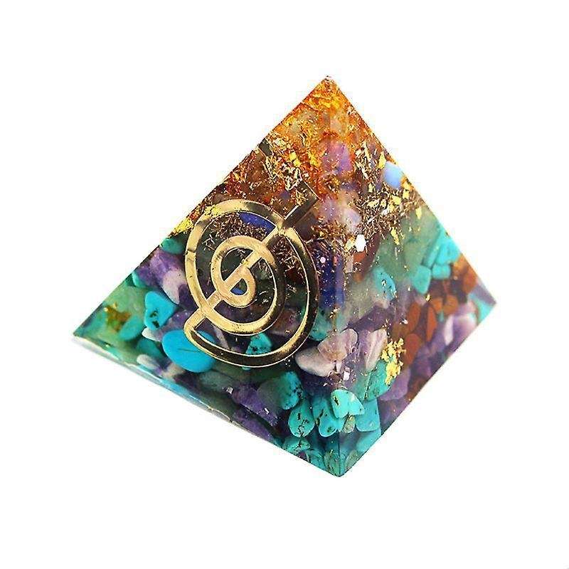 9pcs 6.8cm 7 Chakra Copper Energy Tower Sticker Epoxy Resin Material