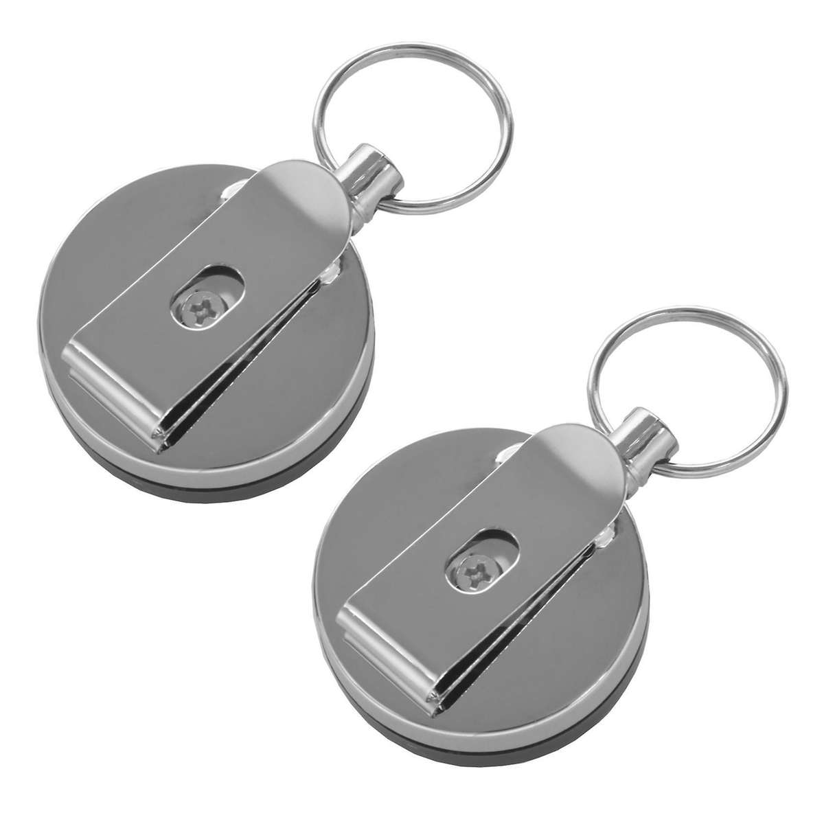 6pcs Retractable Reel Badge Id Holder Belf Clip Name Card