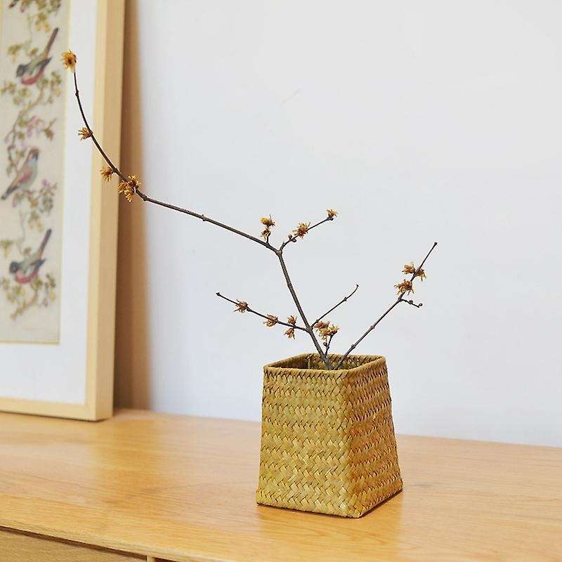 Flower Basket Seagrass Woven Storage Basket for Plants Flower Vase