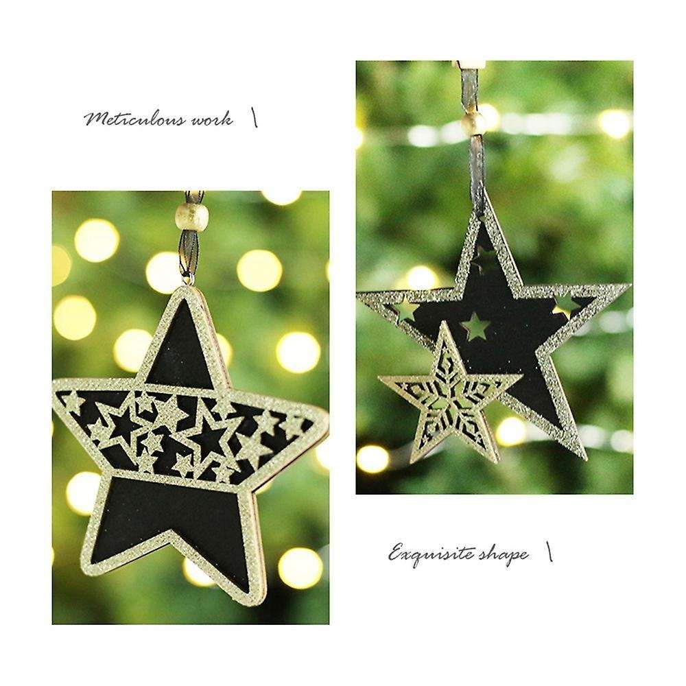 Wooden Star Craft Decoration Hanging Tag Ornaments Party