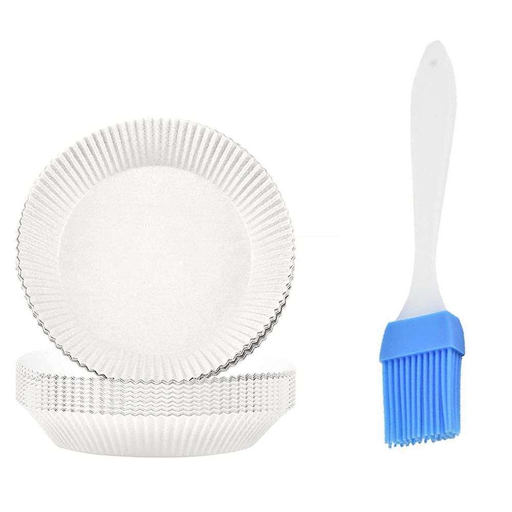 100pcs Air Fryer Parchment Paper Liners Non-stick Disposable(white)