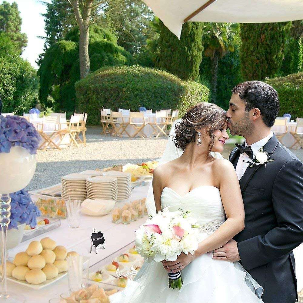 10pcs Wooden Small Chalkboard Signs with Easel Stand, Chalkboards