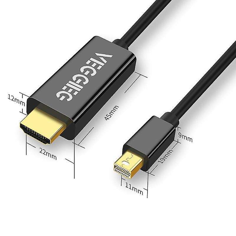 Veggieg Mini Displayport to for Hdmi Cable In Black(1.5meter)