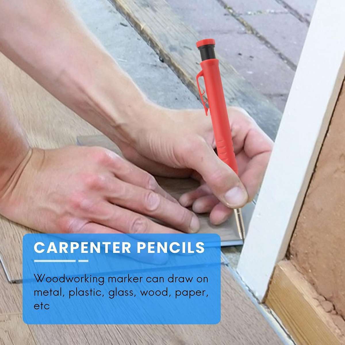 2 Pieces Carpenter Pencil for Wood Flooring Marker Carpenters