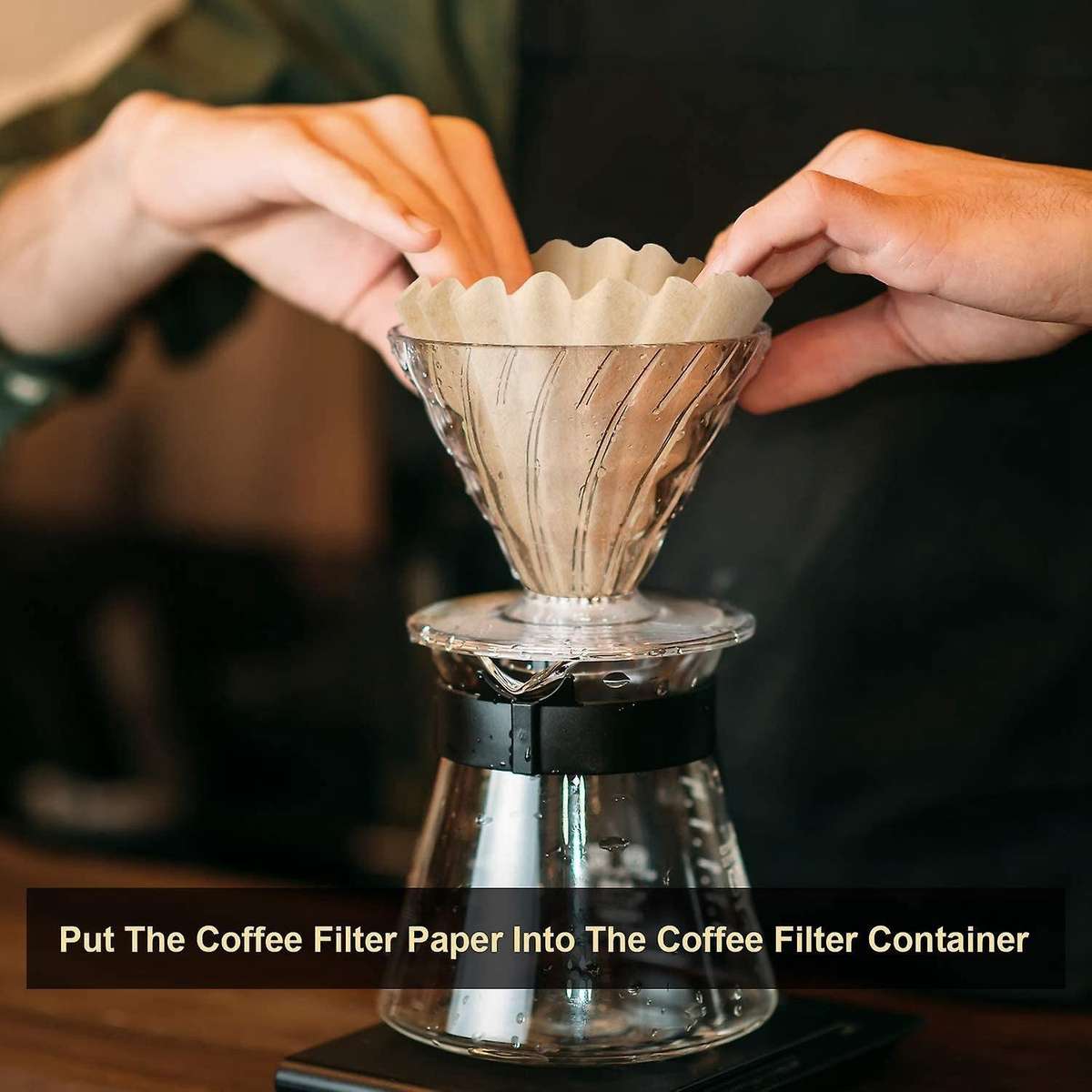 100 Pcs 1-4 Cup Basket Coffee Filters for Home Office Use Brown