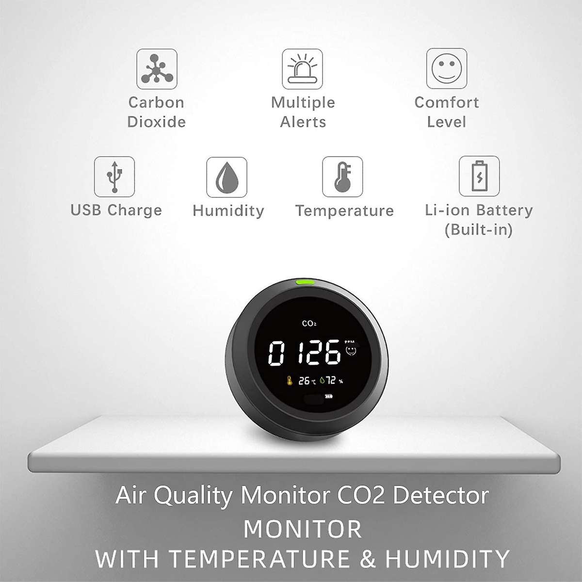 Air Quality Monitor Co2 Detector,ndir Channel Sensor,0-5000 Ppm Range