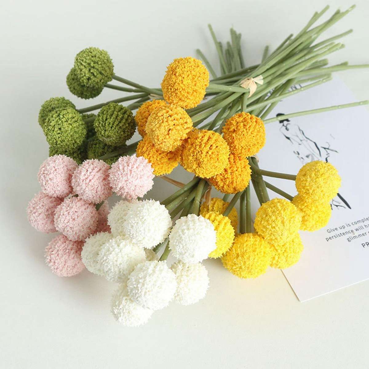 9 Pcs Golden Ball Artificial Flower Ball C