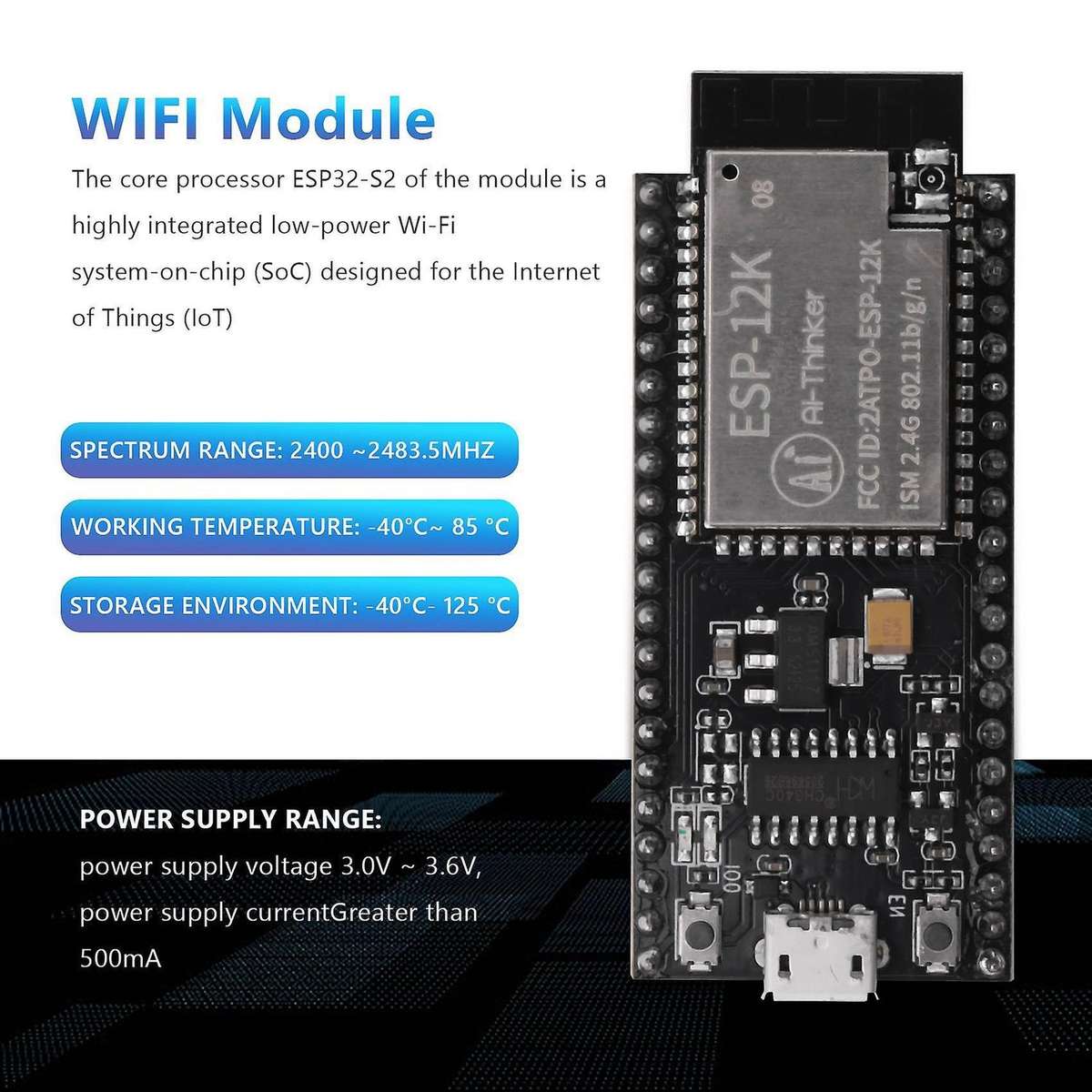 Esp-12k Wireless Wifi Module Esp32s2 Esp8266 Development Board Module