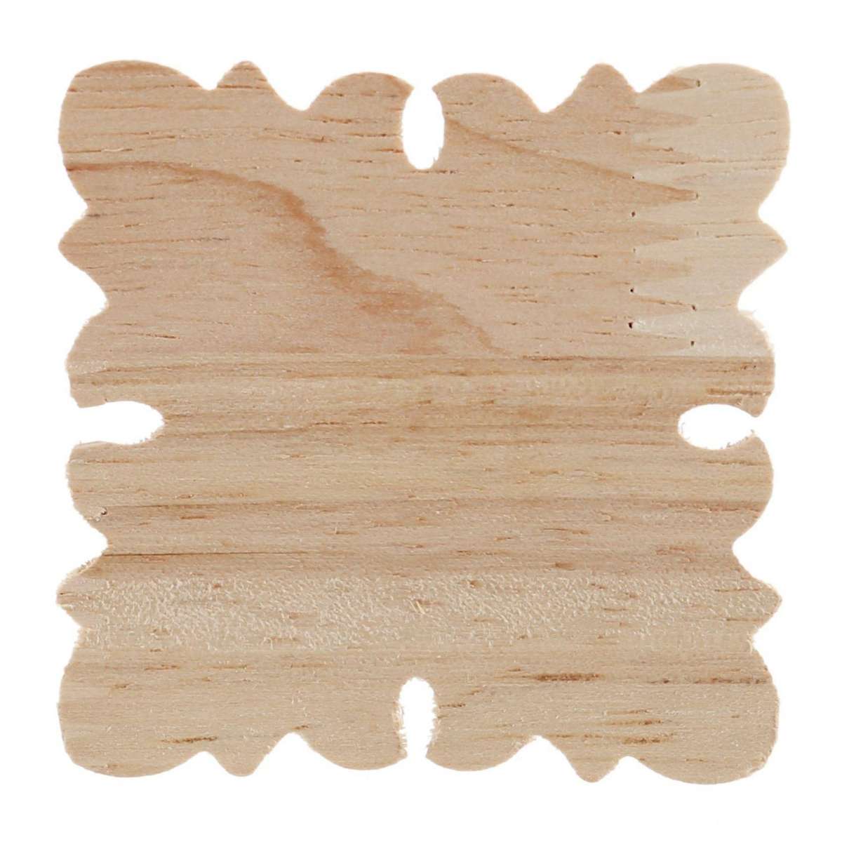 6x Vintage Unpainted Wood Carved Corner Onlay Applique Frame