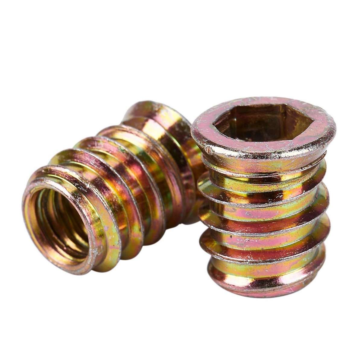 Set Of 5 Threaded Insert M10 X 20 Mm for Wood