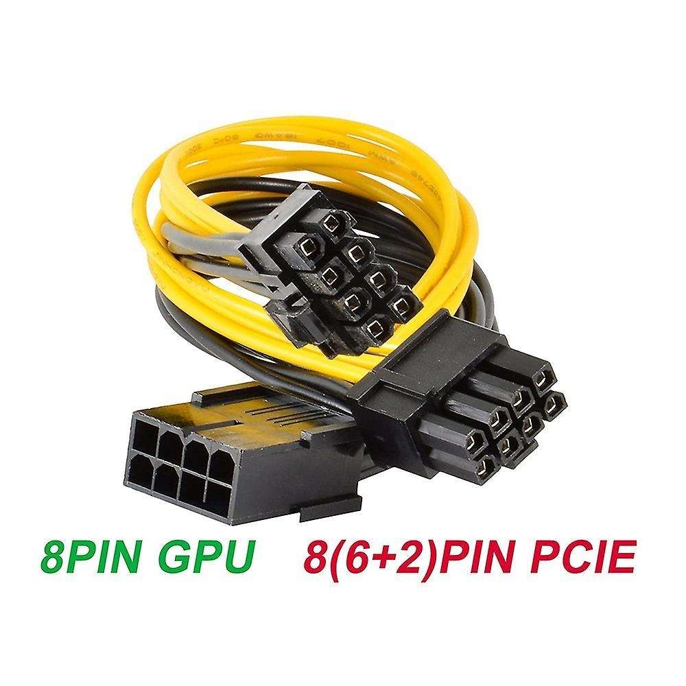 6pcs 8 Pin Pci-e to 2 Pci-e 8 Pin (6 Pin + 2 Pin) Power Cable