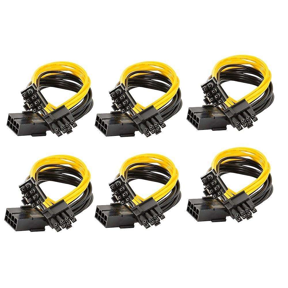 6pcs 8 Pin Pci-e to 2 Pci-e 8 Pin (6 Pin + 2 Pin) Power Cable
