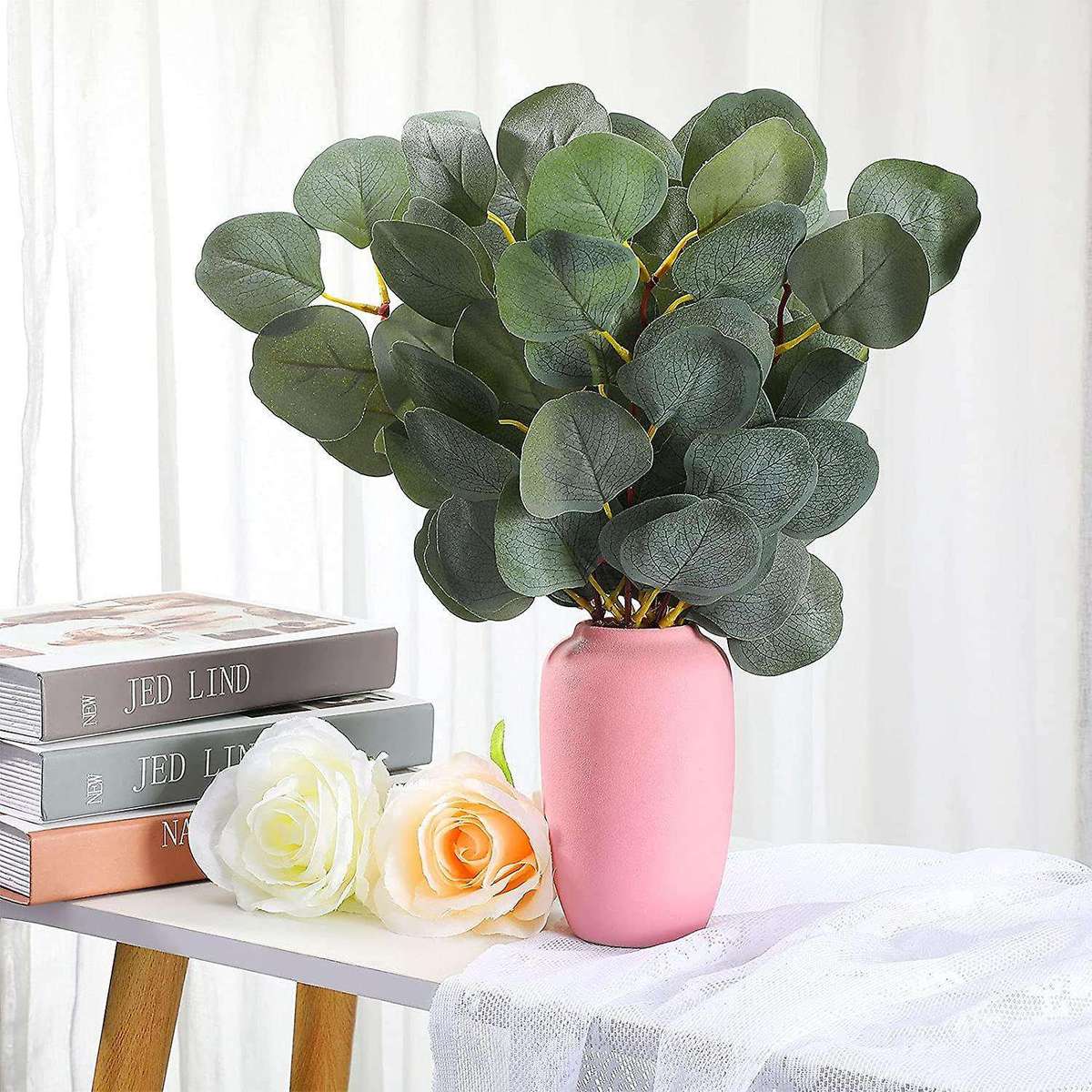 10 Pcs Fake Eucalyptus Leaves Stems Artificial Leaves for Home Decor