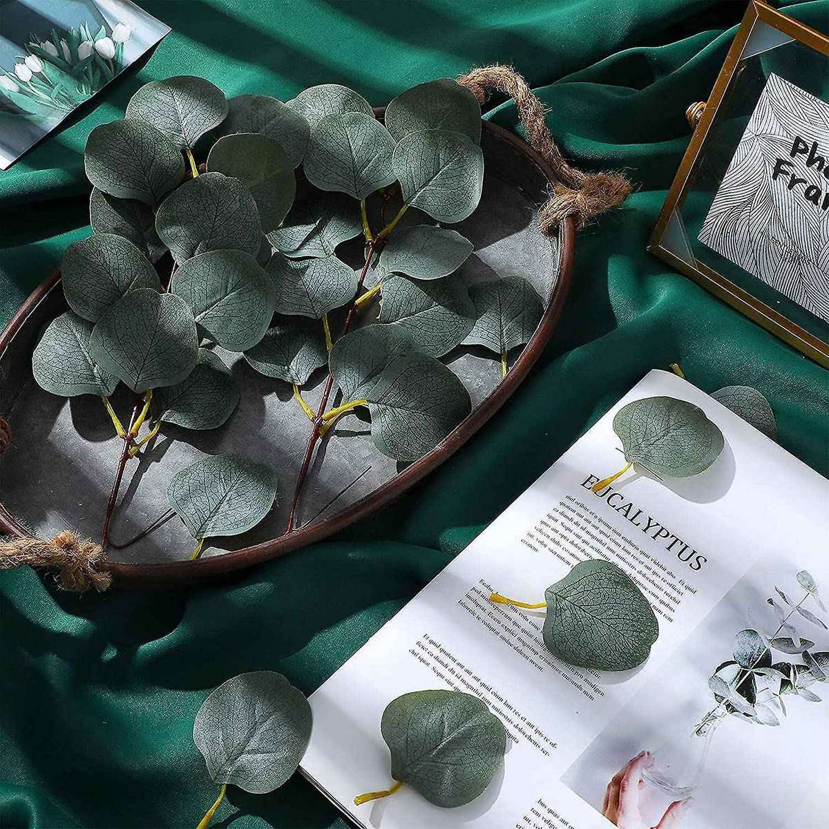 10 Pcs Fake Eucalyptus Leaves Stems Artificial Leaves for Home Decor