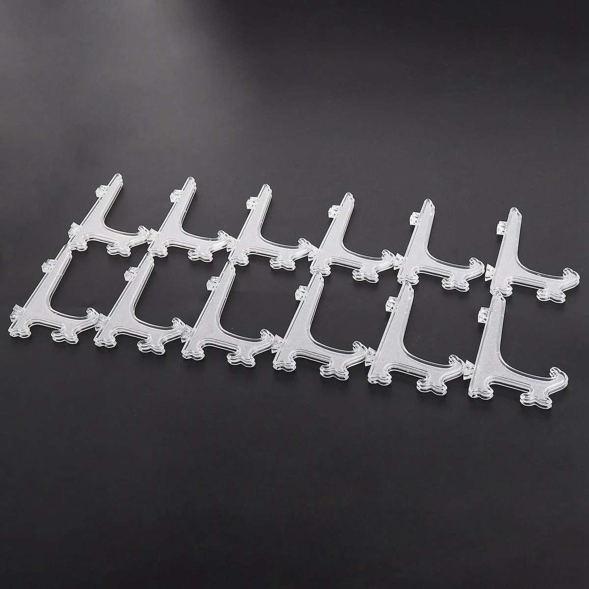12pcs/set Clear Plastic Easels Plate Frame Photo Book Pedestal Holder