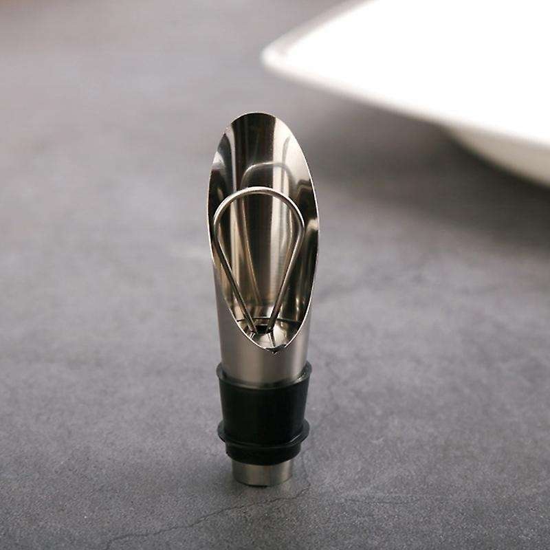 Stainless Steel Wine Stopper Pourer Metal Drain Bar Home Wine Set