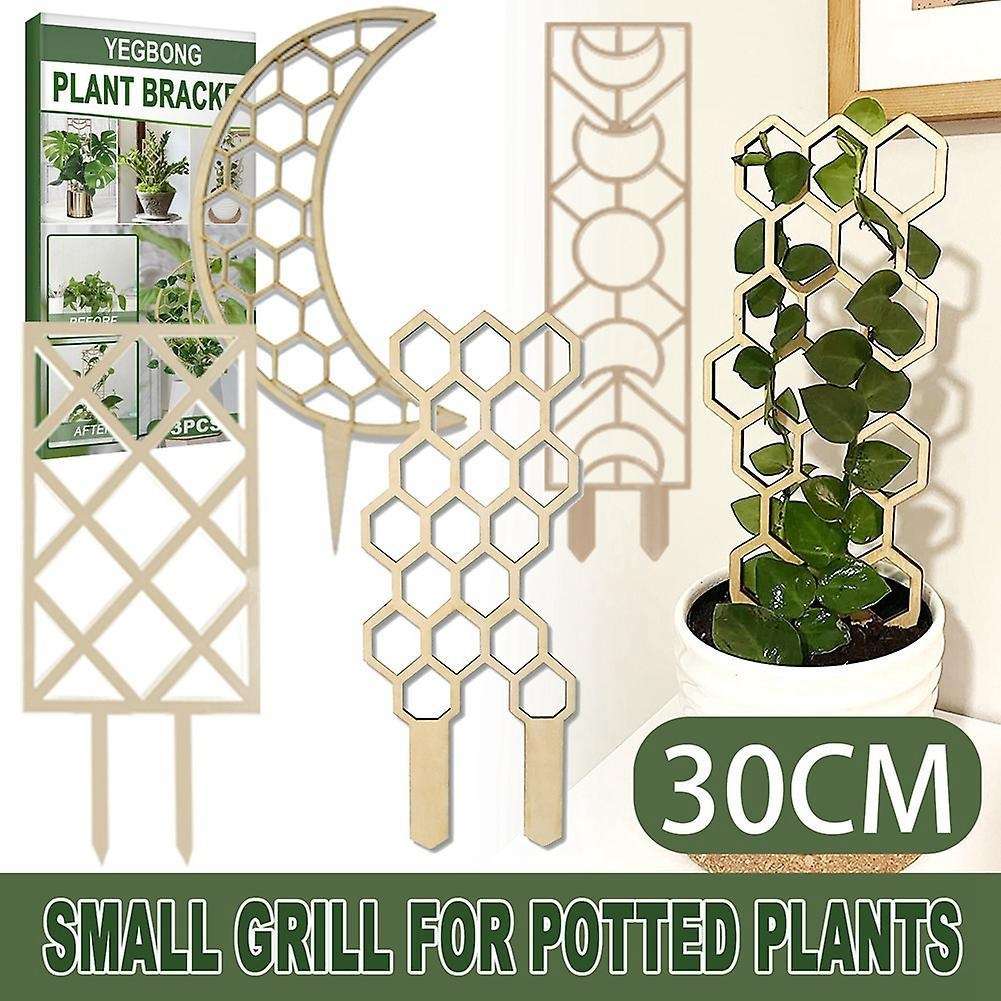 3pcs Climbing Vine Rack Plant Potted Wood Support Frame Rack Pole -3