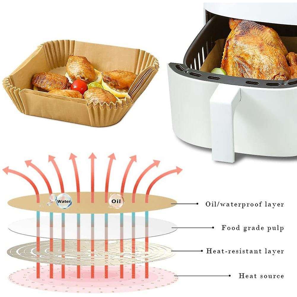 100pcs Air Fryer Paper Liner, Non-stick Disposable Air Fryer Liners