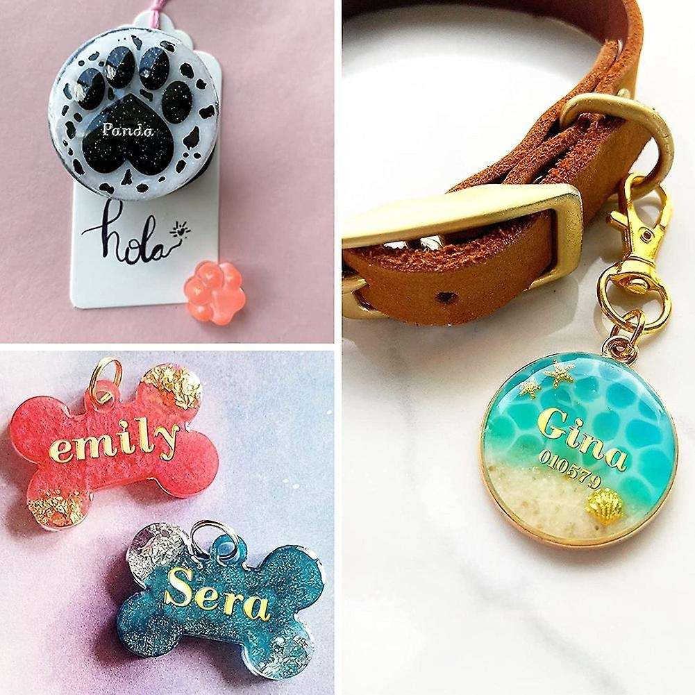 12 Sheets Letter Resin Stickers, Alloy,gold and Silver,3mm/4.5mm Tall