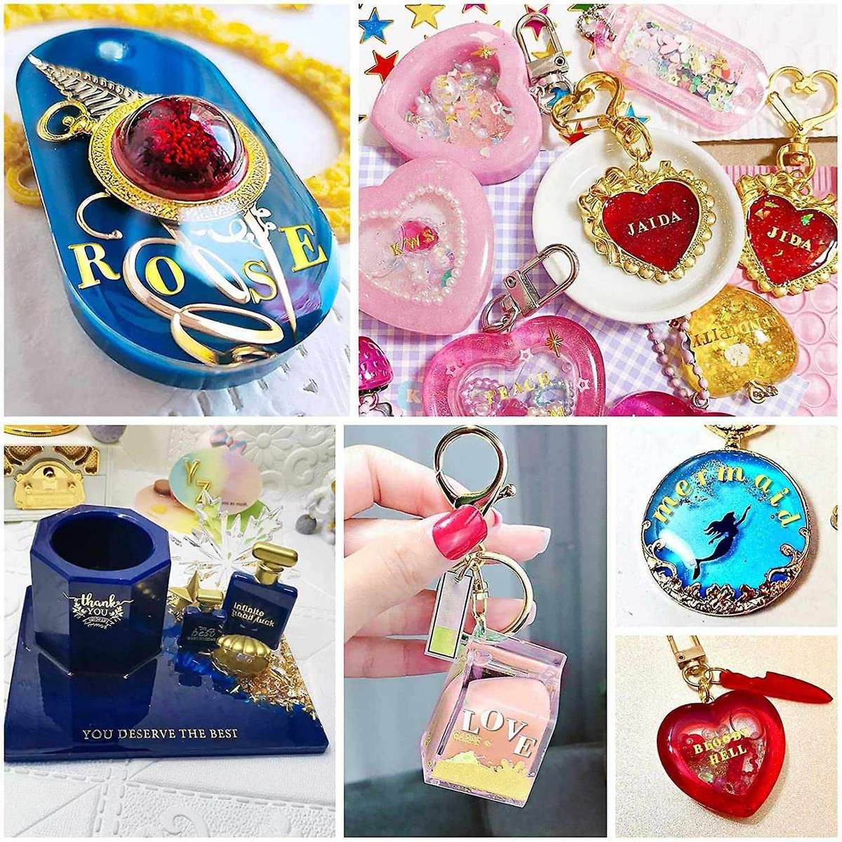 12 Sheets Letter Resin Stickers, Alloy,gold and Silver,3mm/4.5mm Tall