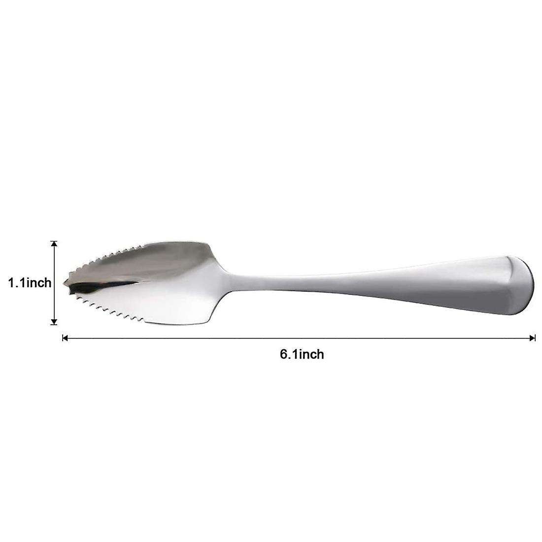 6-piece Set Of Stainless Steel Spoon Serrated Grapefruit Tableware