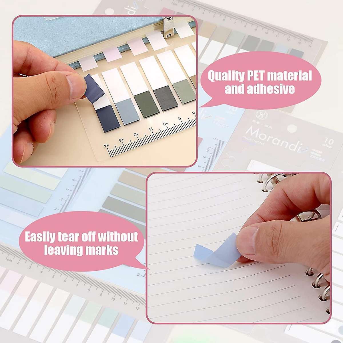 1400 Pcs Sticky Index Label Signs, Page Marker Sticker Translucent