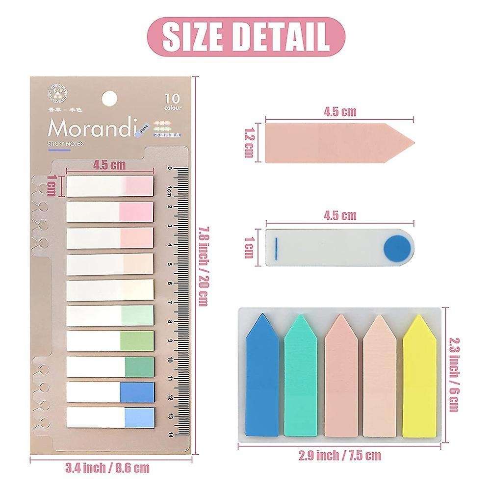 1400 Pcs Sticky Index Label Signs, Page Marker Sticker Translucent