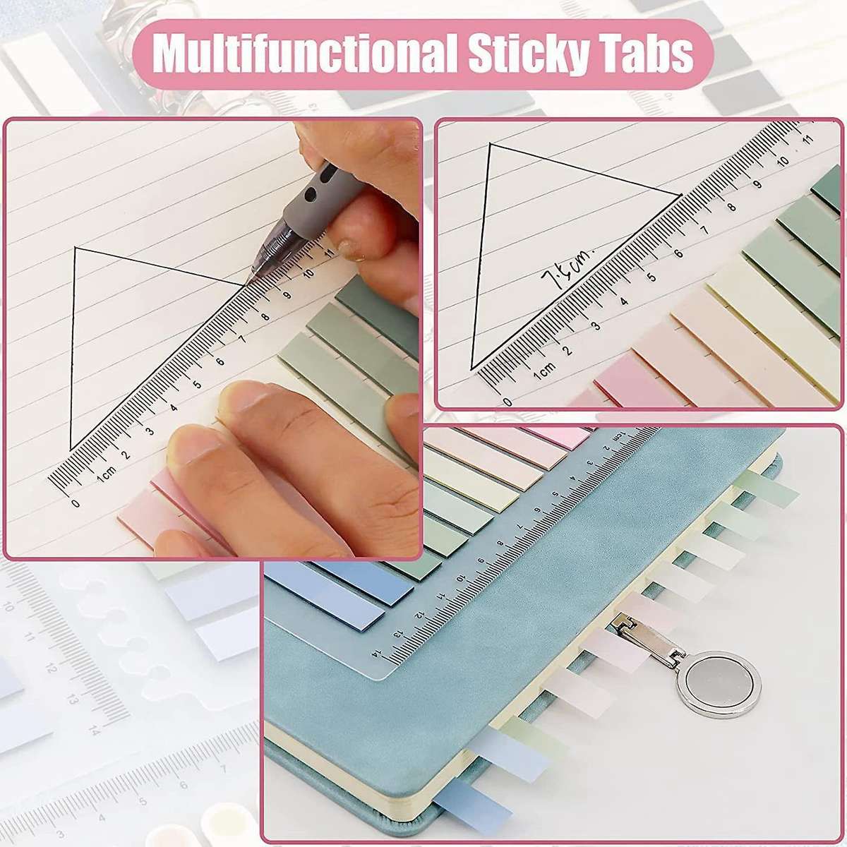 1400 Pcs Sticky Index Label Signs, Page Marker Sticker Translucent