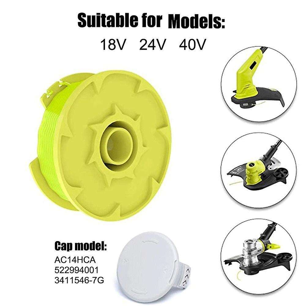 Ac80rl3 Spool Line for Ryobi One Plus+ 18v, Trimmers (3 Spool+1 Cap)