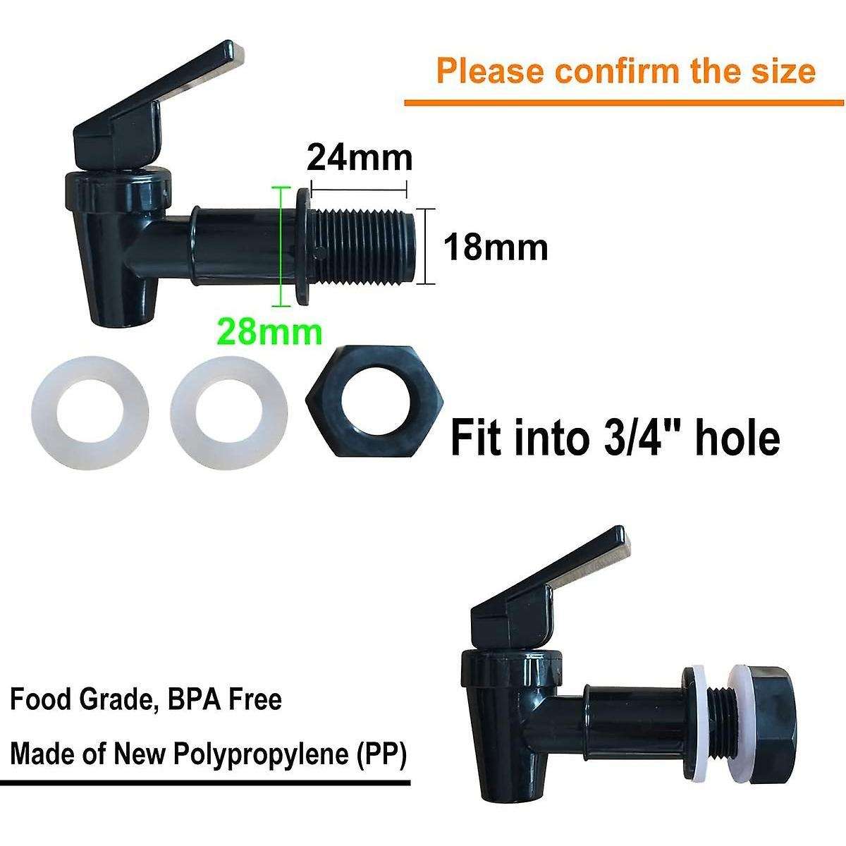 4 Pcs Cooler Faucet Water Bottle Jug, Dispenser Tap Set, Reusable C