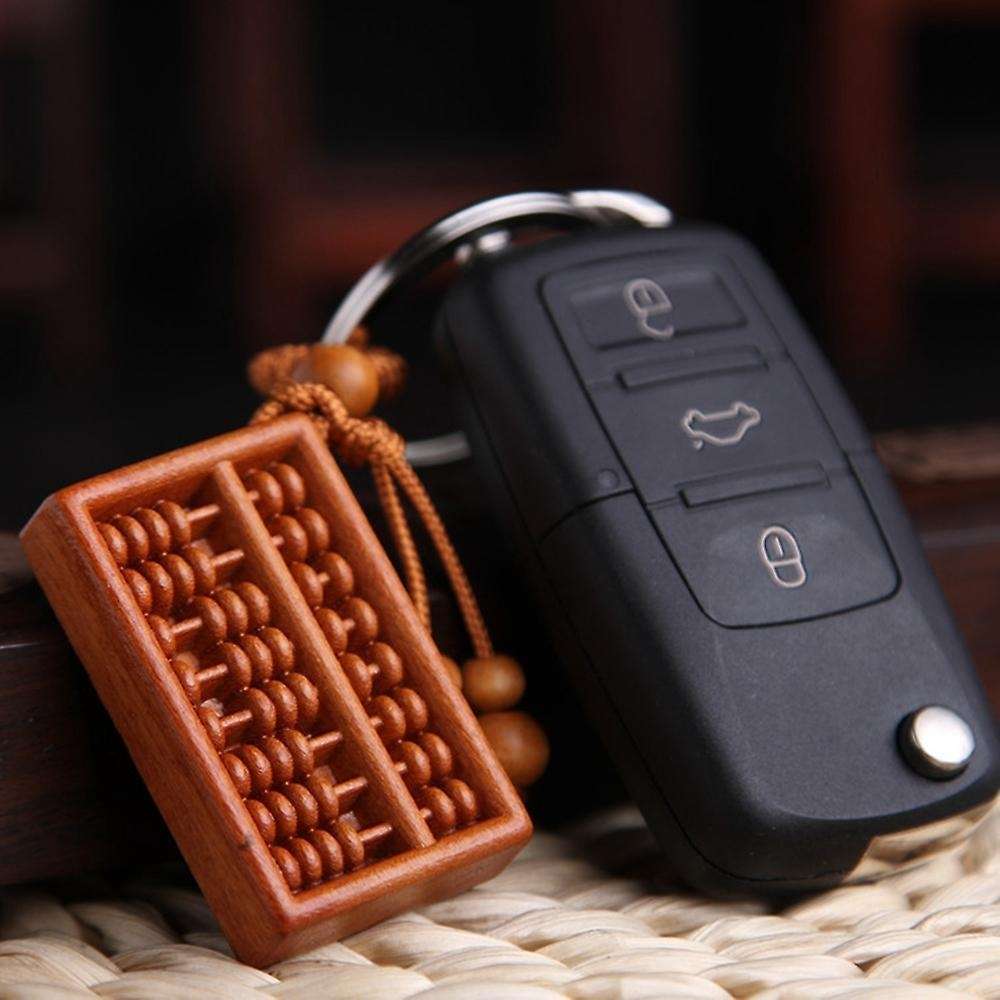 10pcs Mini Abacus Keychain Key Ring Chain Wooden Fob Ornament Trinket