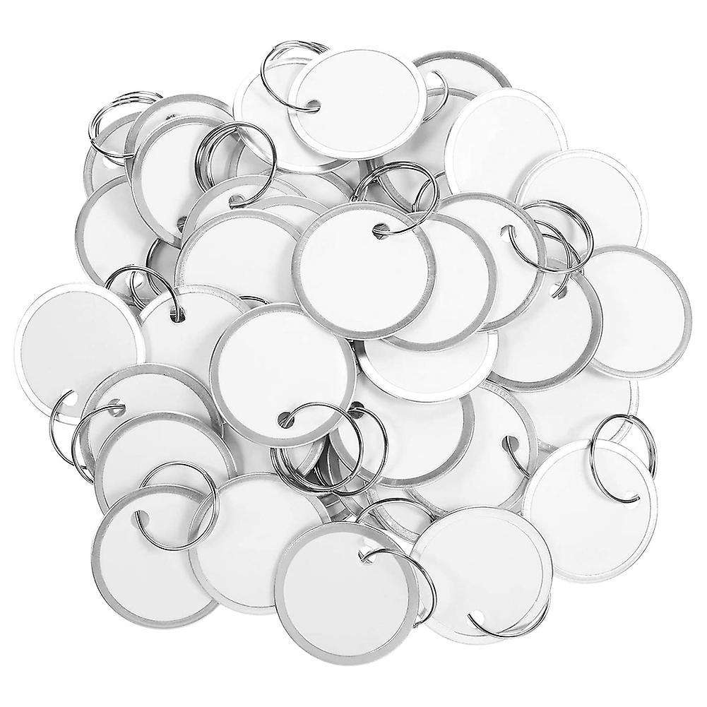 Metal Rim Tags Key Tags Round Paper Tags with Metal Rings(50pcs)