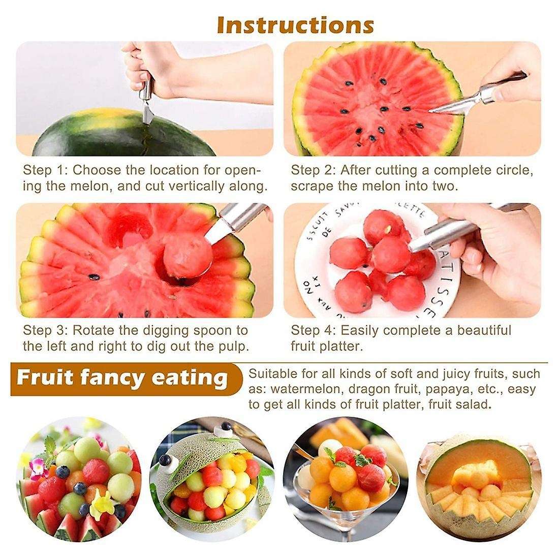 5 Pcs Drawing Decorating Pencil Spoon Ball Cutter,chocolate Spoon