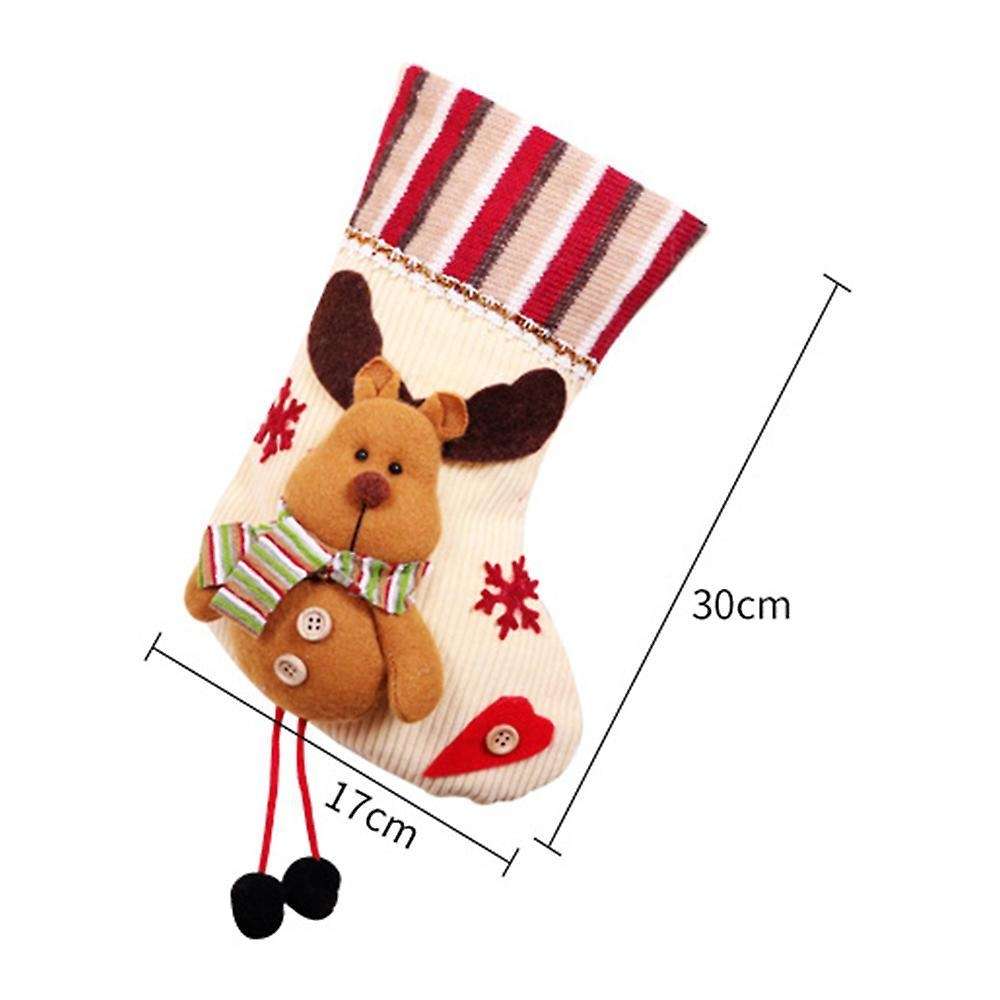3 Pack Christmas Stockings for Xmas Holiday Party Decoration, C