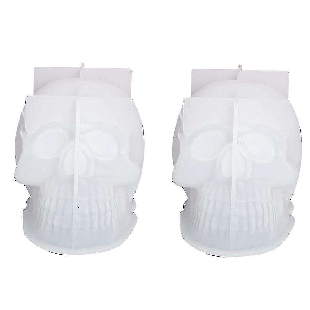 Skull Candle Mold Set Silicone Molds for Soap Halloween Decor(2 Pack)